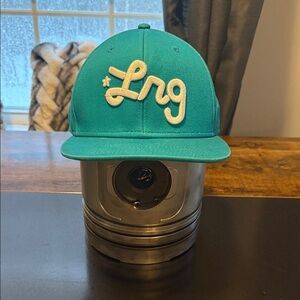 LRG Teal Flat-Brim Snapback with White Embroidered Script